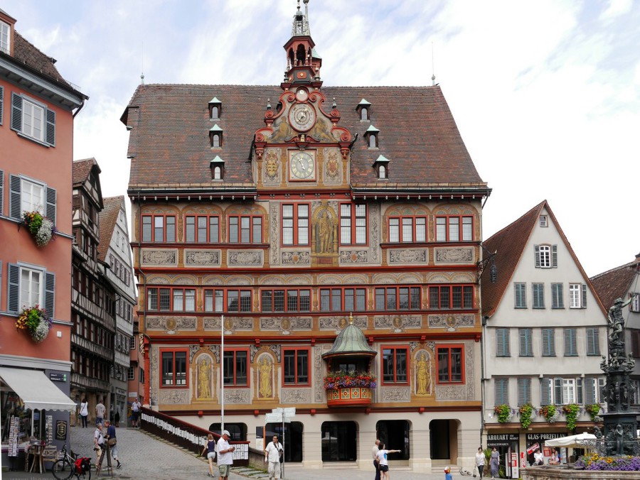 Tübingen, Altstadt, Rathaus, Juli 2018
