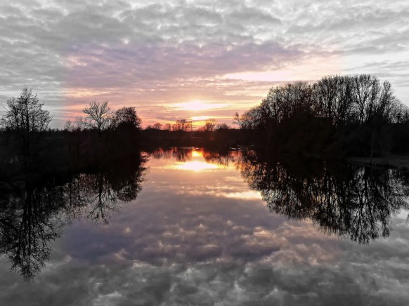 Bildbearbeitung, Sonnenuntergang, Donautal, Ulm, Februar 2019