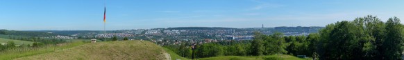 Blick über Ulm, vom Oberen Kuhberg, Panorama, 2019