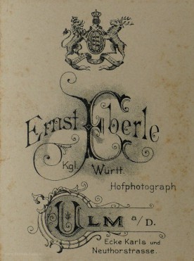 Ernst Eberle, Ulm, Hofphotograph, Bildrückseite