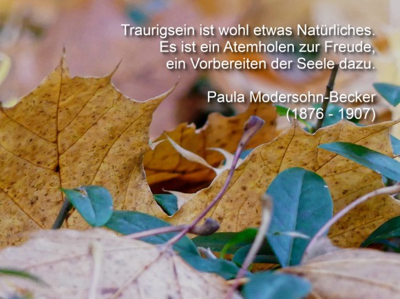 Novembermotiv mit Zitat Paula Modersohn-Becker