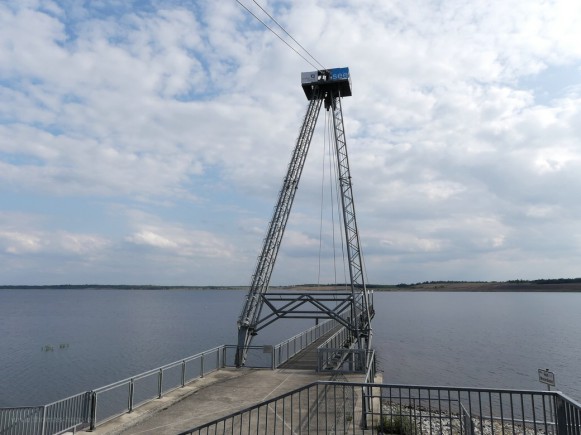 Seebrücke aus Abraumbrücke, Großräschener See, 2021