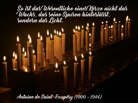 Motivation für den Februar 2026 - Opferkerzen und ein Zitat von Antoine de Saint-Exupéry