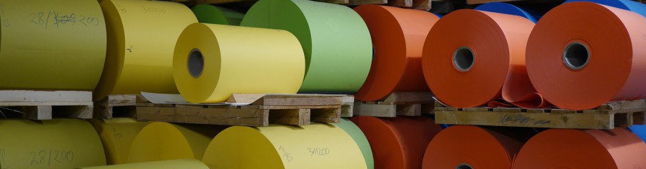 Rollenlager, farbige Papiere, Grmund, Papierfabrik, 2018